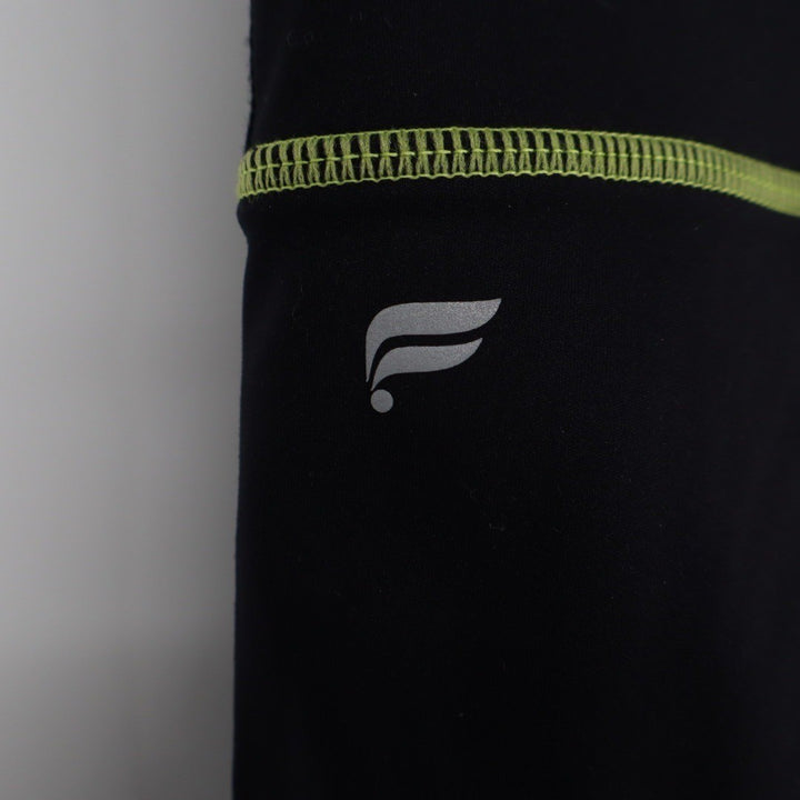 Motion365 By Fabletics Black Neon Yellow Colorblock Cropped Leggings