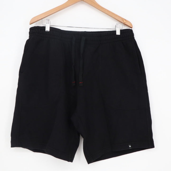 American Giant Sweatshorts Mens XL Black Cotton Logo Mid Rise Drawstring Waist