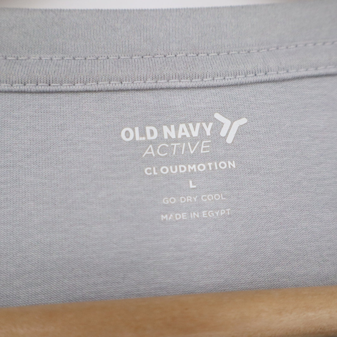 Old Navy Active Cloudmotion Mens Large Light Gray Go Dry Cool T-Shirt