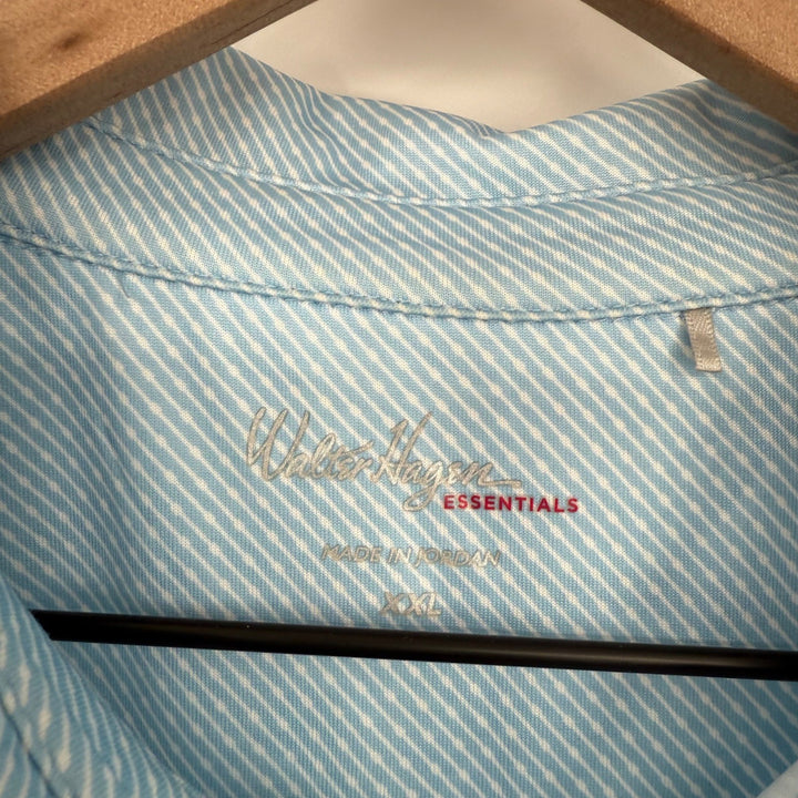 Walter Hagen Essentials Mens Polo Shirt Light Blue Geometric Print XXL