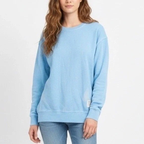 American Giant Vintage Washed Relaxed French Terry Crew Sweatshirt Mens S Blue