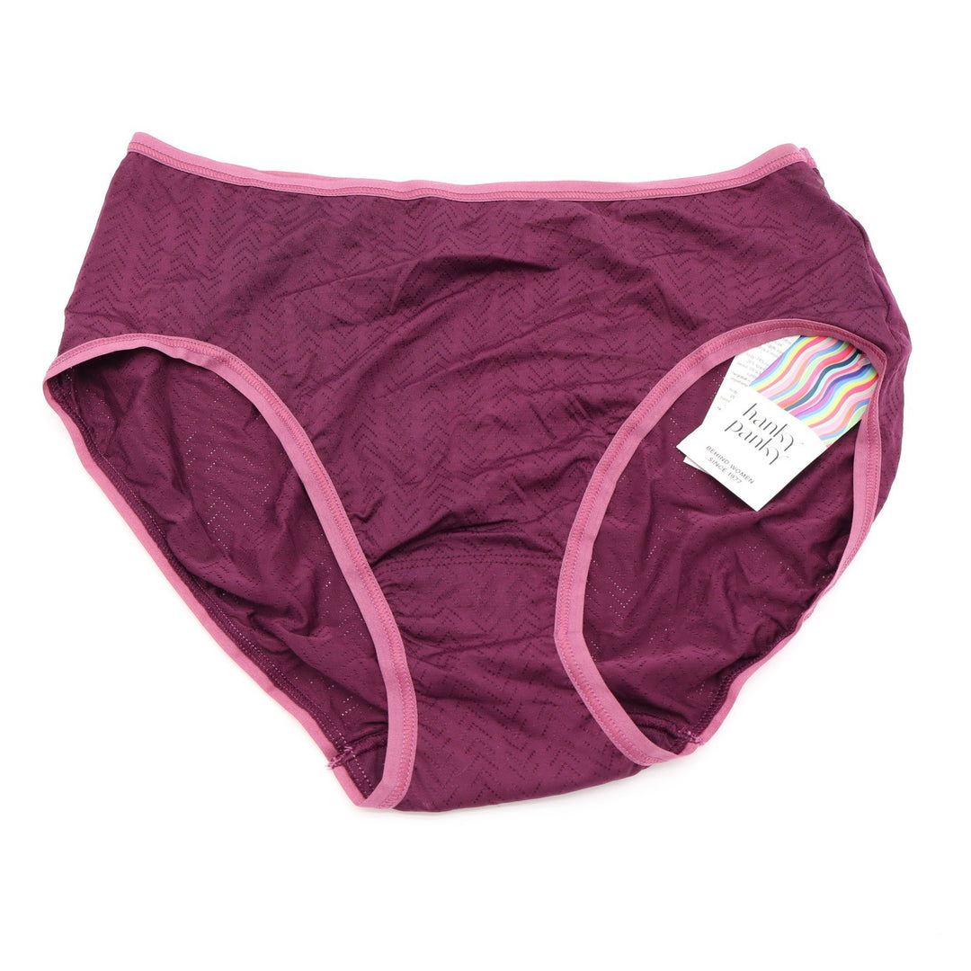 Hanky Panky MoveCalm High Waisted Brief Panties Deep Cherry Berry Medium 2P2264