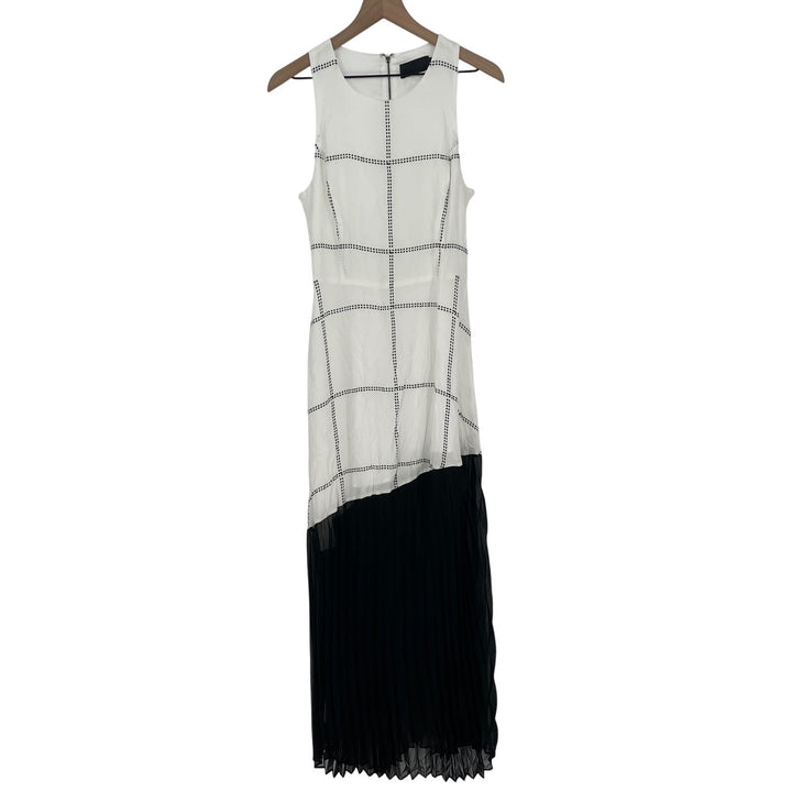 The Line & Dot Black and White Pleated Maxi Dress Size M
