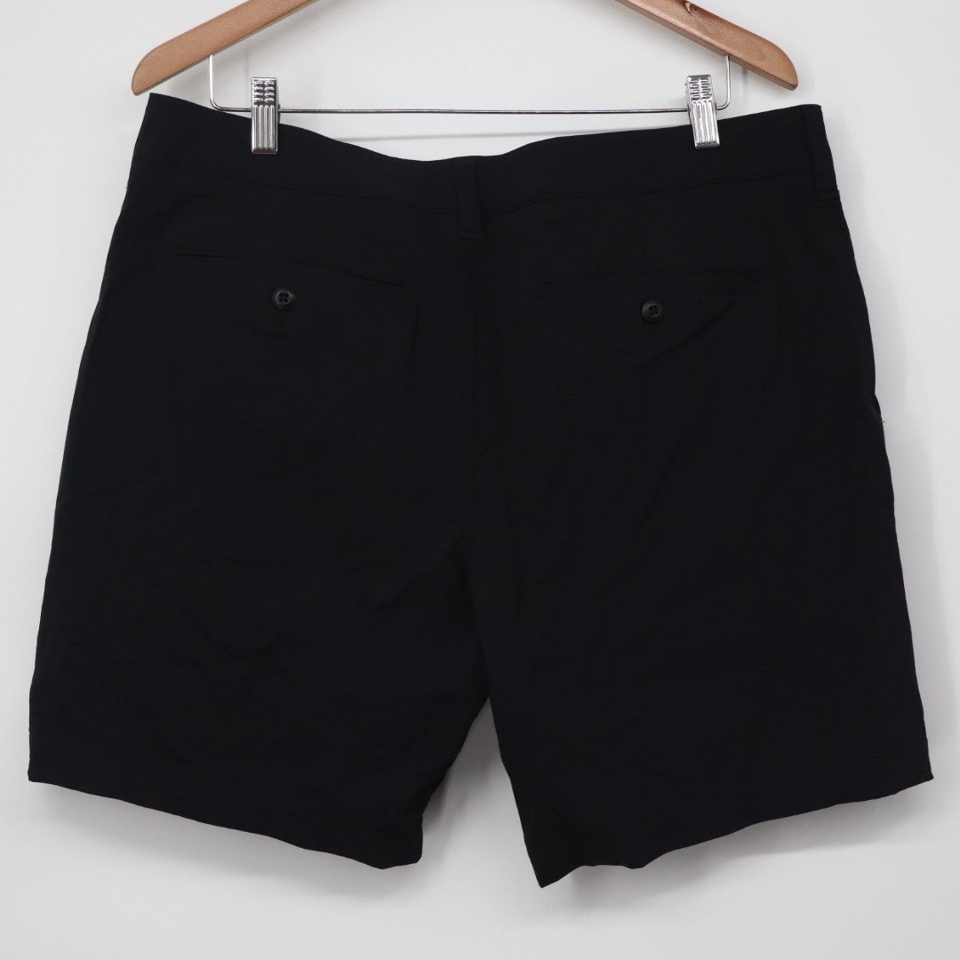 American Giant Chino Shorts Mens 34Wx7L Black Nylon Flat Front Slash Pockets