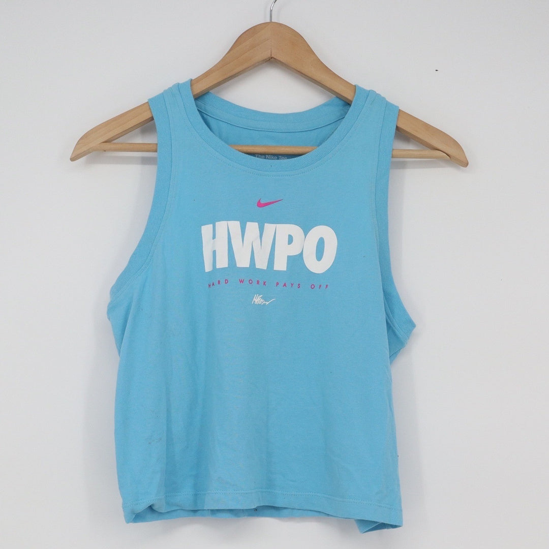 Nike HWPO Hard Work Pays Off Dri-FIT Racerback Tank Top Blue Womens XS