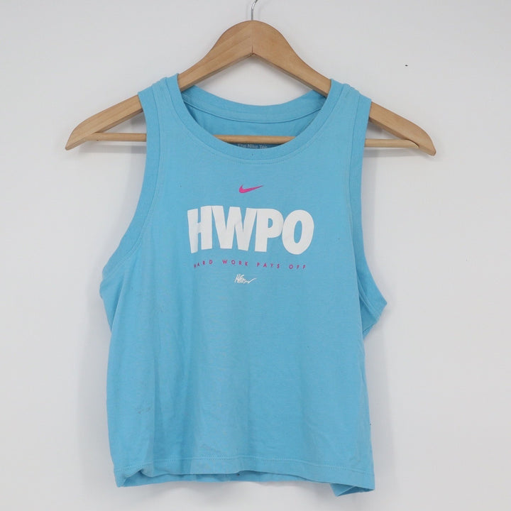 Nike HWPO Hard Work Pays Off Dri-FIT Racerback Tank Top Blue Womens XS