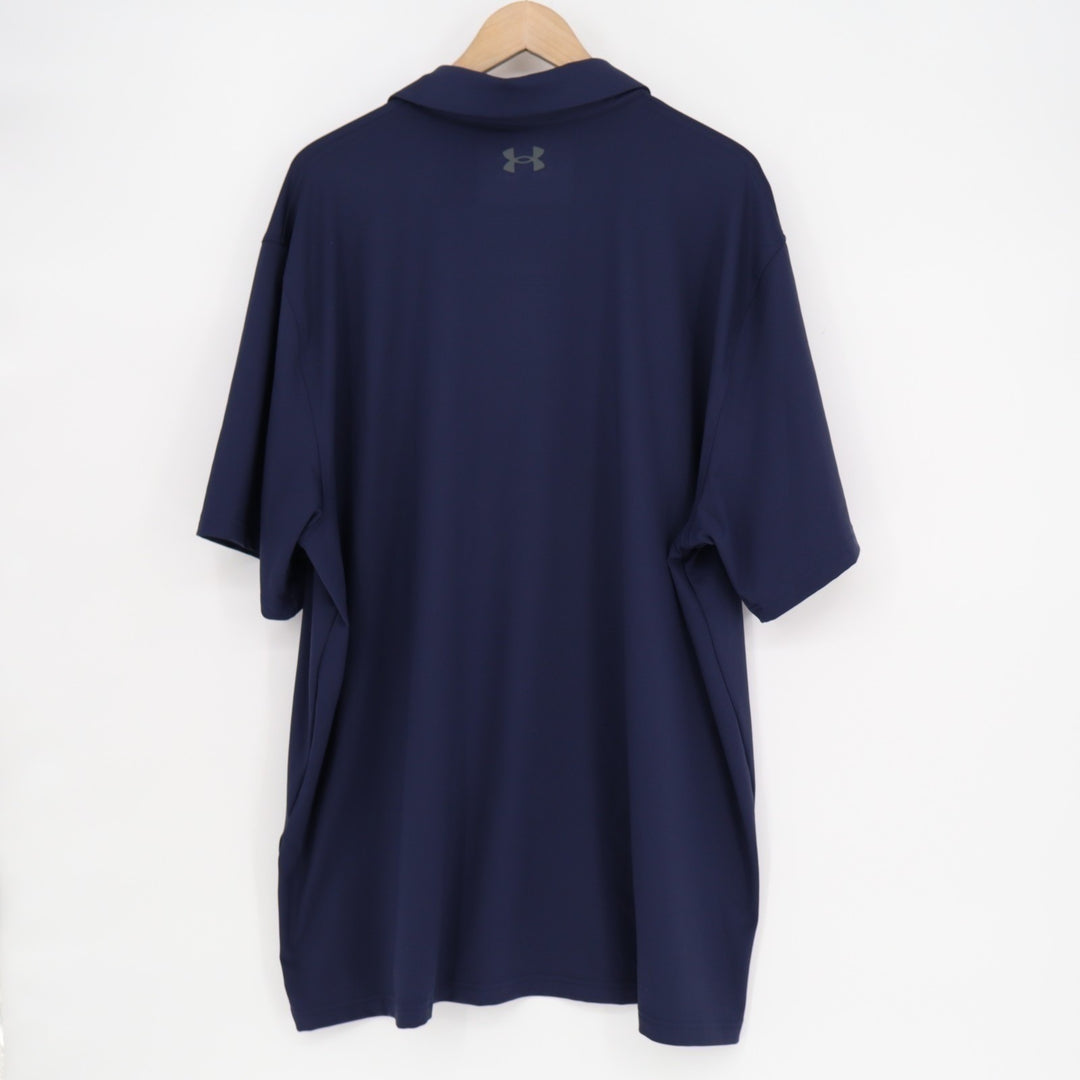 Under Armour Polo Shirt Mens 3XL Navy Stretch Short Sleeve Golf Performance