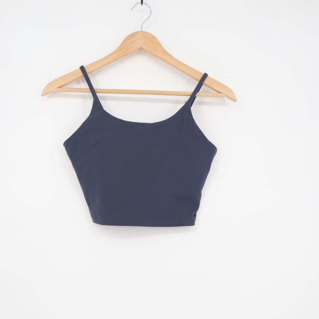 Athletic Crop Tank Top Navy Blue Spaghetti Strap Athletic Workout Size L