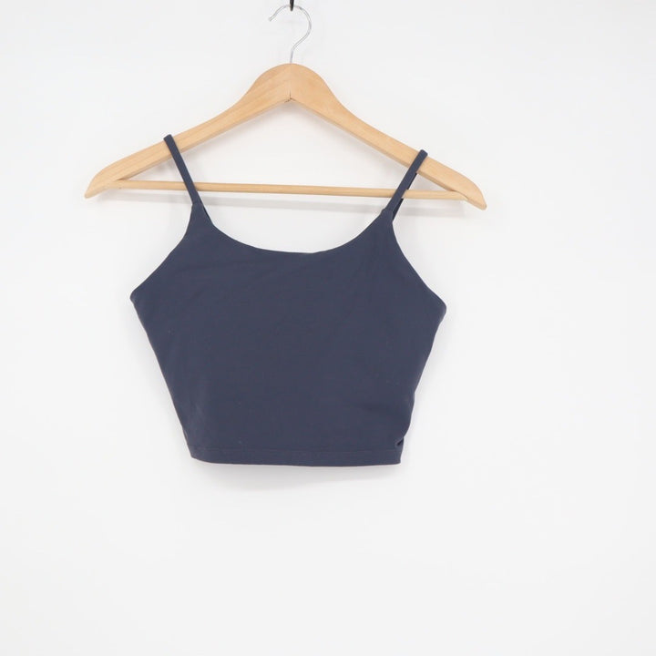 Athletic Crop Tank Top Navy Blue Spaghetti Strap Athletic Workout Size L