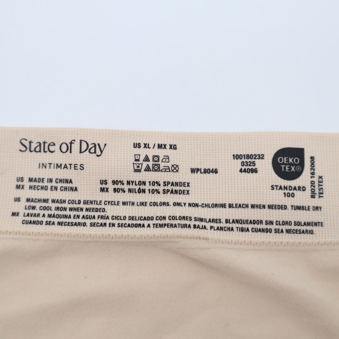 State of Day Intimates Seamless High Cut Underwear Womens XL Cashmere Cream