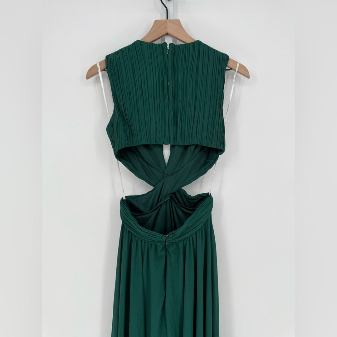 Lulus Vivid Imagination Forest Green Cutout Maxi Dress Size S