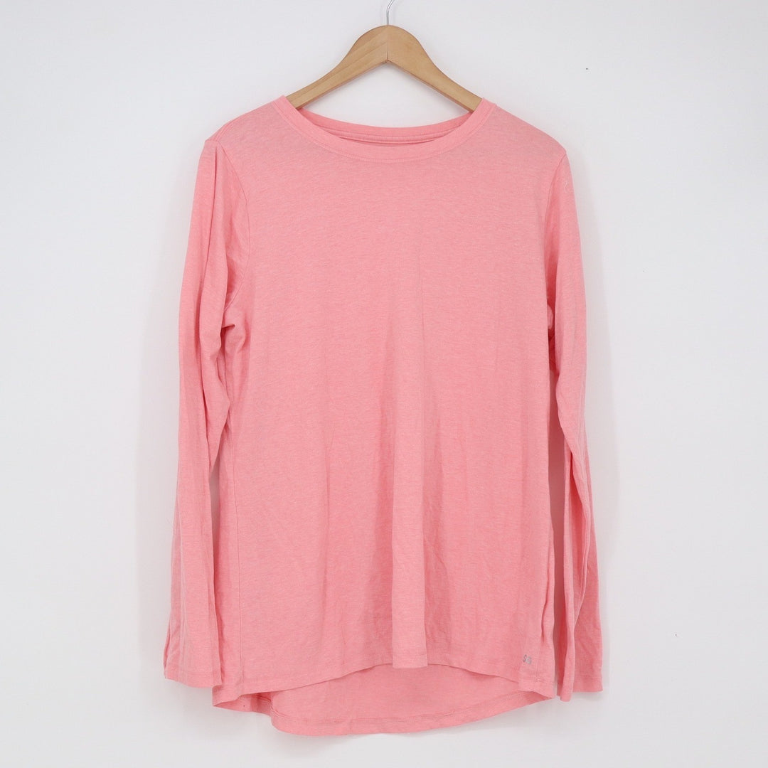 DSG T-Shirt Women XL Long Sleeve Pink Heathered Athletic Excellent