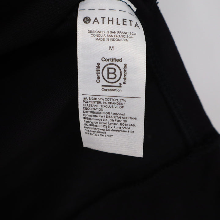 Athleta Womens Black V-Neck French Terry Sweatshirt Vest Side Slit Size M