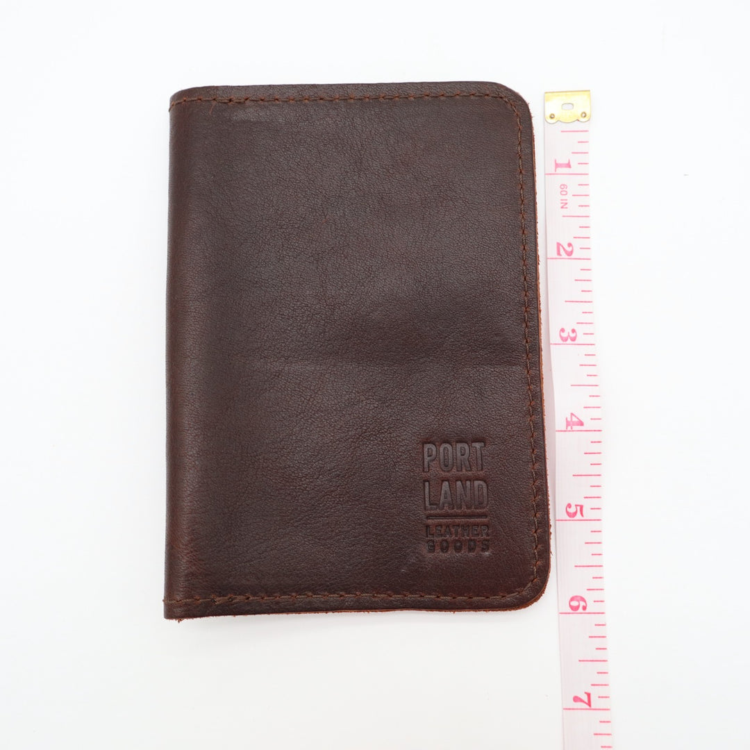 Portland Leather Goods Modern Passport Case Travel Document Holder Brown Leather