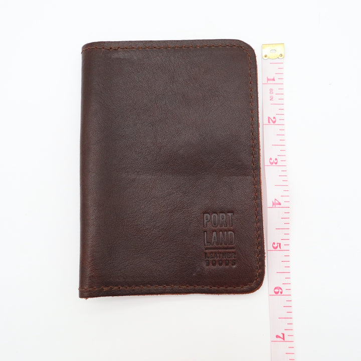 Portland Leather Goods Modern Passport Case Travel Document Holder Brown Leather