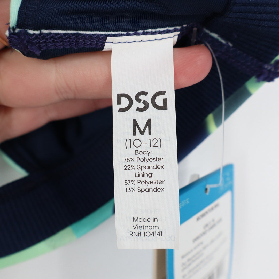DSG Girls Momentum Sports Bra Medium 10-12 Shredded Ombre Dark Teal Lime