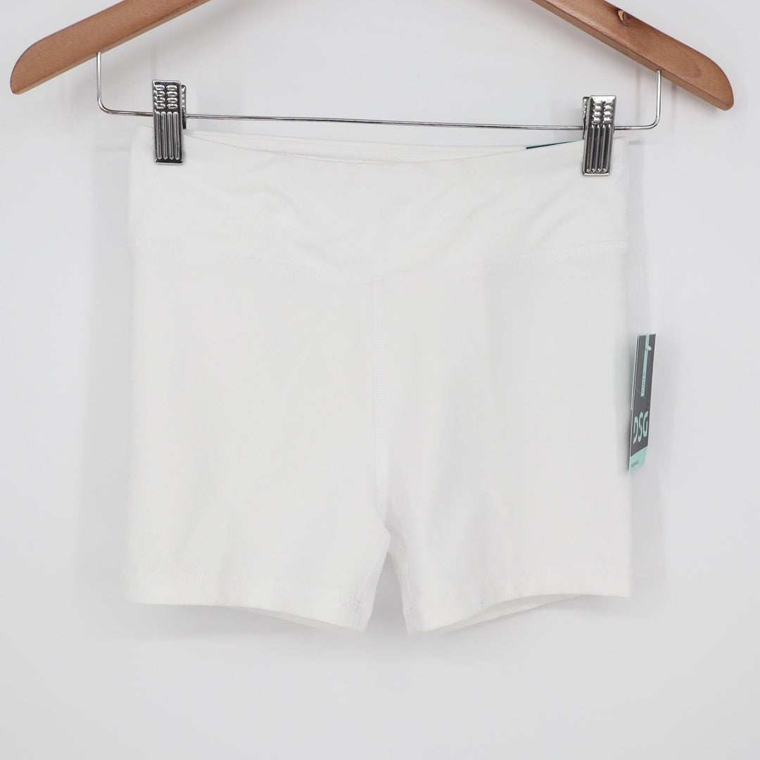 DSG Girls 3 Inch Performance Shortie White Athletic Shorts M 10-12