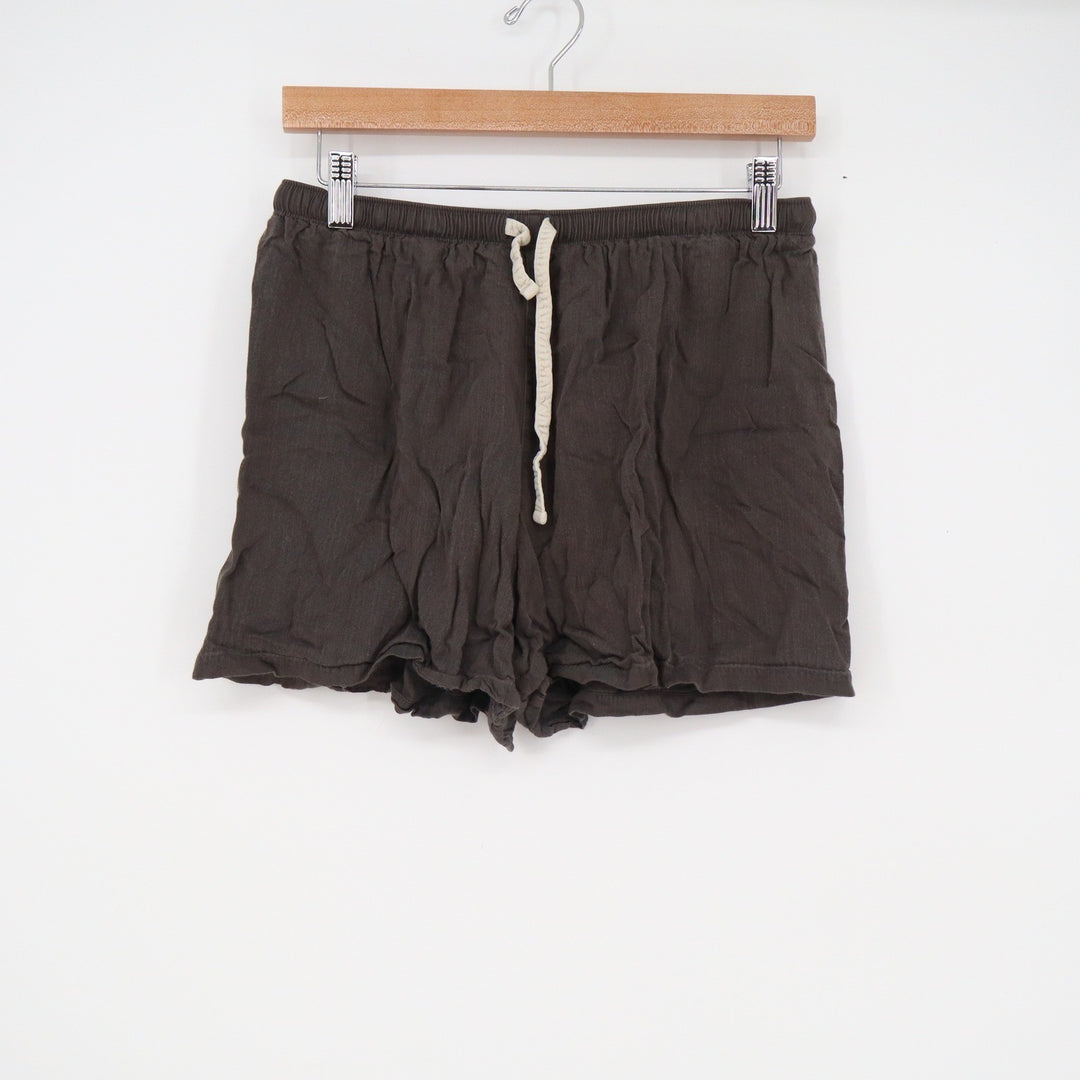 Uniqlo Mens M Charcoal Gray Rayon Lounge Shorts Elastic Drawstring