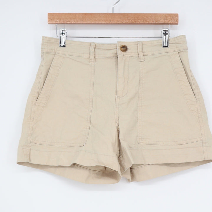 A New Day Womens Tan Stretch Utility Patch Pocket Shorts Size 6 High Rise