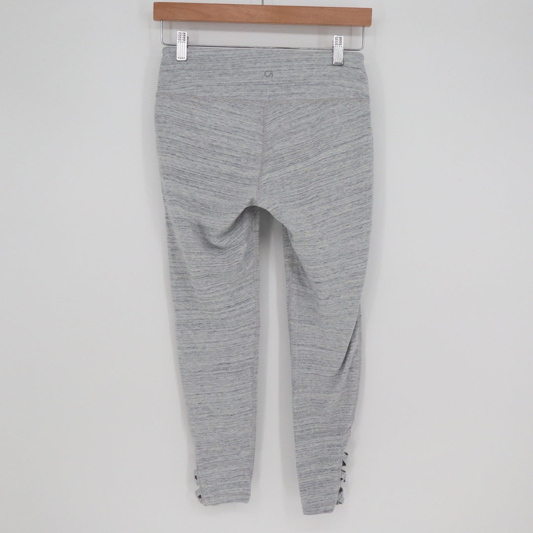 GapFit Womens Gray Space Dye Performance Cotton Lattice Ankle Leggings Size M