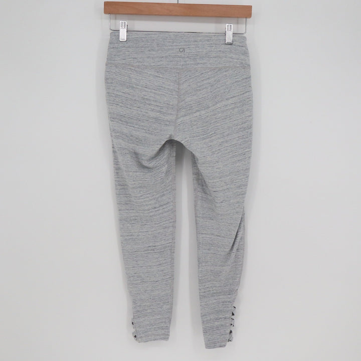 GapFit Womens Gray Space Dye Performance Cotton Lattice Ankle Leggings Size M