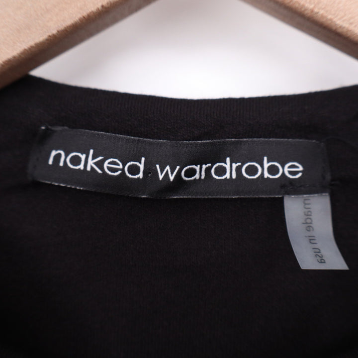Naked Wardrobe Black Mock Neck Long Sleeve Mini Dress Womens 1X