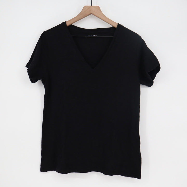 American Giant Black V Neck T Shirt Cotton Made in USA Mens Size Large