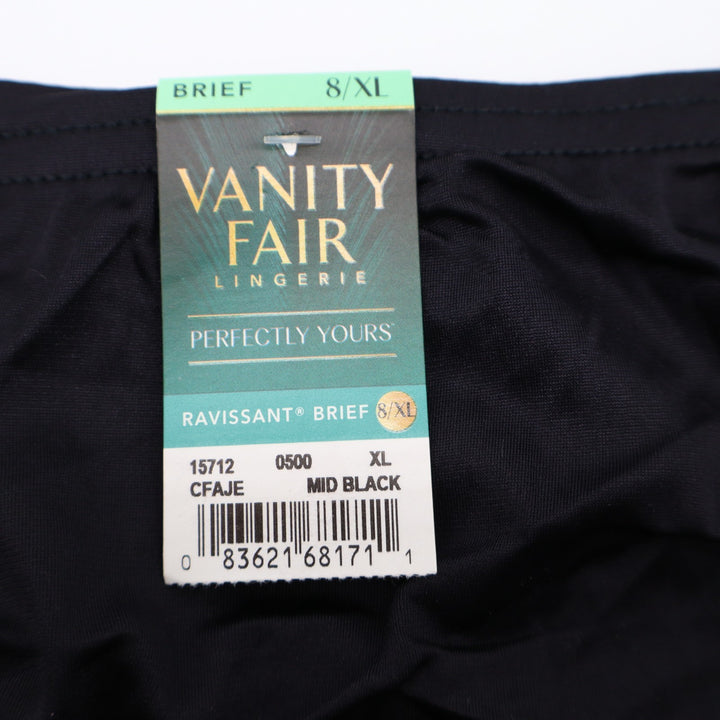 Vanity Fair Perfectly Yours Ravissant Brief Underwear Womens XL Midnight Black