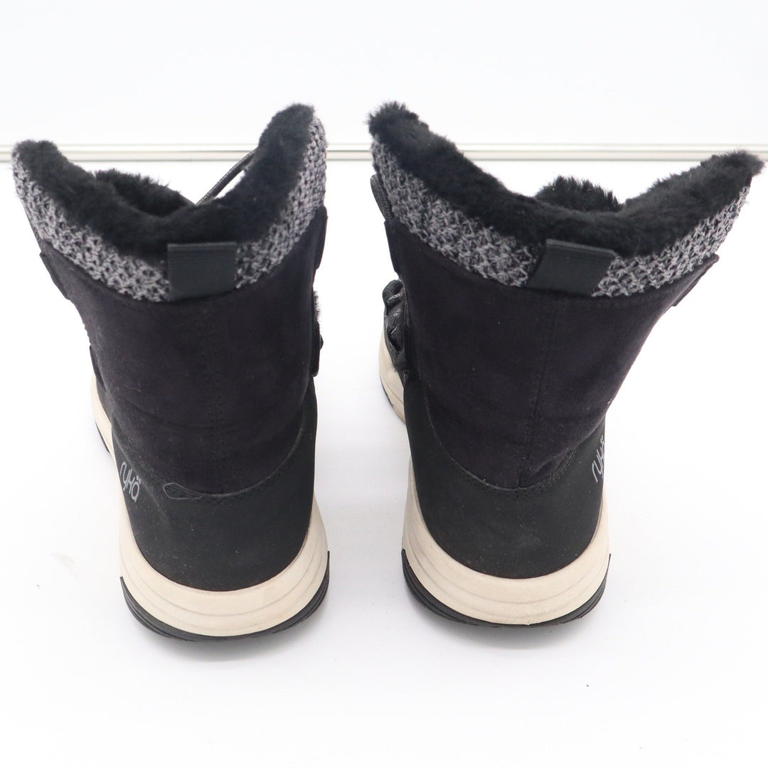 Ryka Aubonne Womens Black Faux Fur Lined Bungee Winter Snow Boots Size 8M