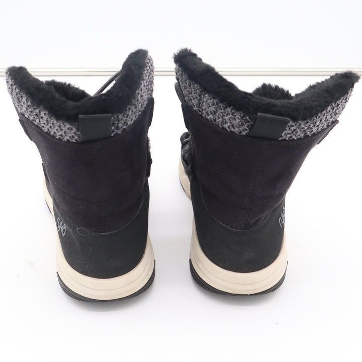 Ryka Aubonne Womens Black Faux Fur Lined Bungee Winter Snow Boots Size 8M
