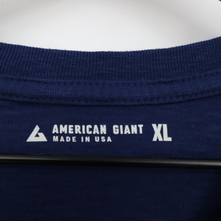 American Giant Premium Slub T-Shirt Mens XL Navy Cotton V-Neck Short Sleeve
