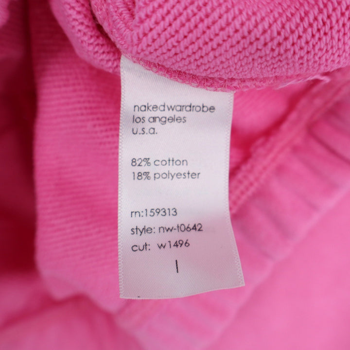 Naked Wardrobe Pink Cropped Hoodie Elastic Hem Sweatshirt Large