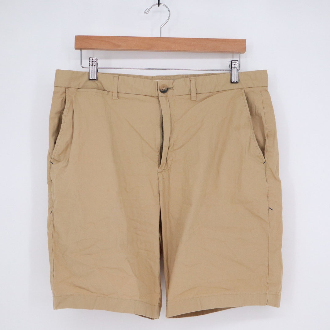 Jos A Bank 1905 Mens Khaki Chino Shorts Size 36 Regular Stretch Cotton Tan Solid