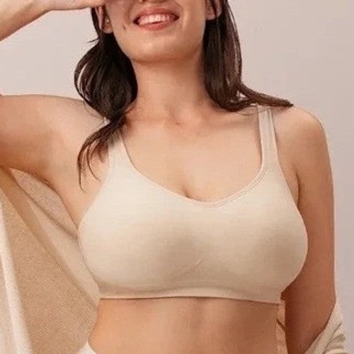 Shapermint Essentials Everyday Comfort Straps Wireless Shaping Bra M Chai Women