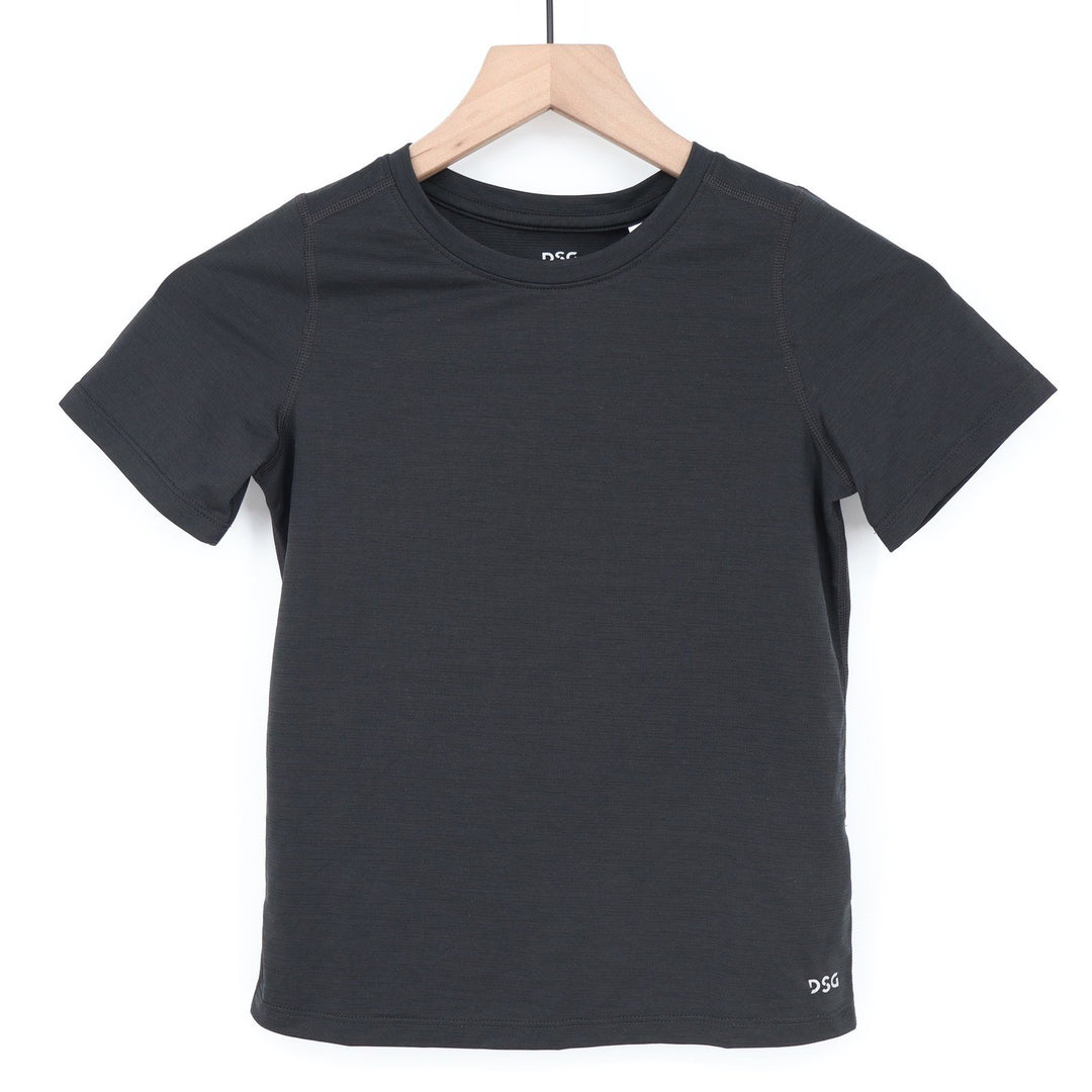 DSG Boys Movement Tee Pure Black Short Sleeve Athletic Shirt XS 6-7