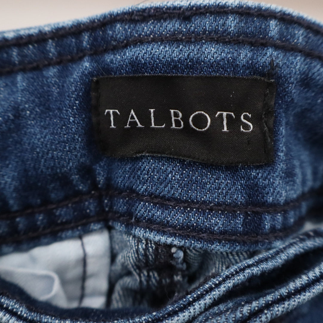 Talbots Womens Flare Jean Dark Wash Pintuck Trouser Denim Blue Size 12