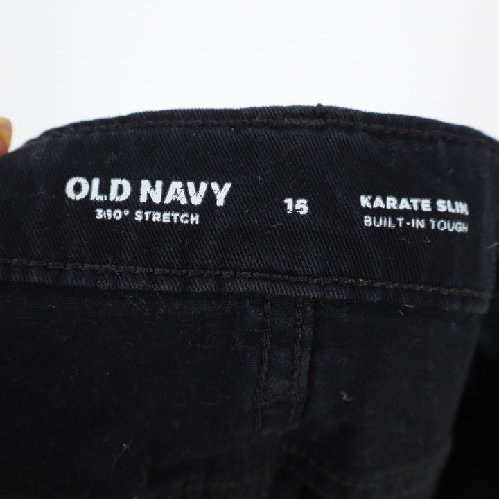 Old Navy Karate Slim Black Jeans 360 Stretch Built-In Tough Boys Size 16