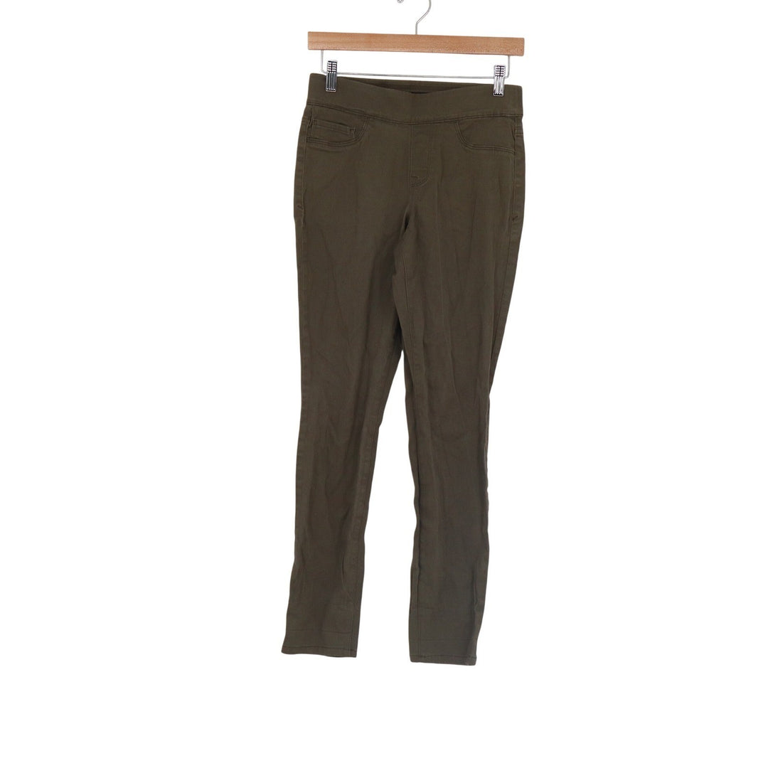 Nine West Jeans Womens 4 Olive Green Pull On Skinny High Rise Stretch Pants