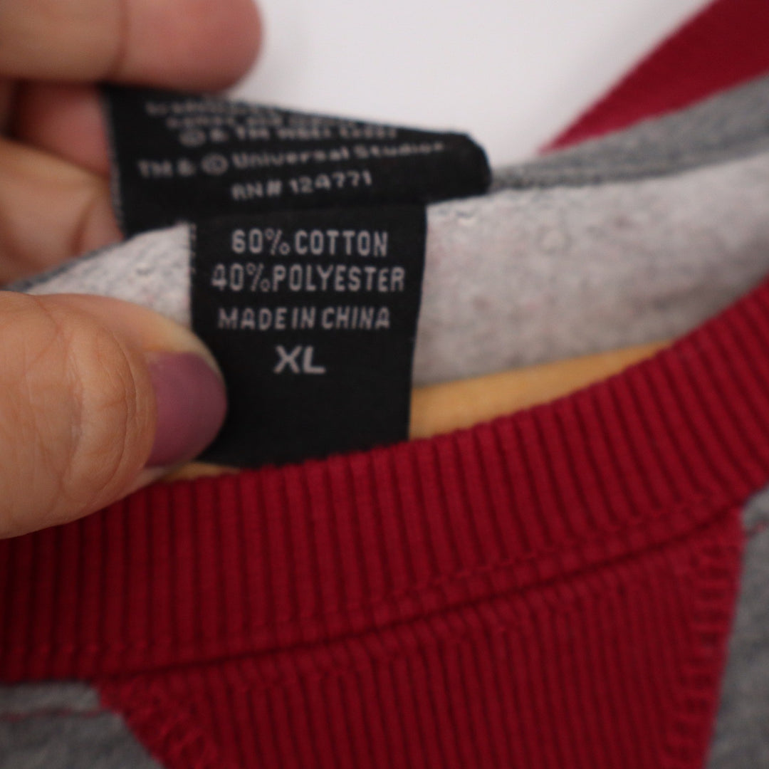 Universal Studios Harry Potter Gryffindor Raglan Sweatshirt Grey Burgundy XL