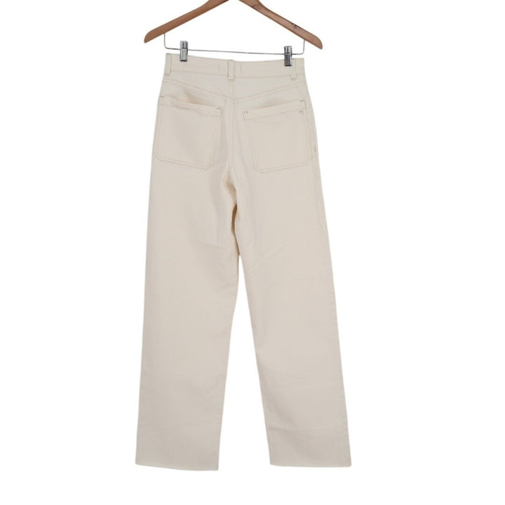 Madewell Emmett Wide Leg Jeans Womens 26T White Denim Cotton Stretch Outdoor