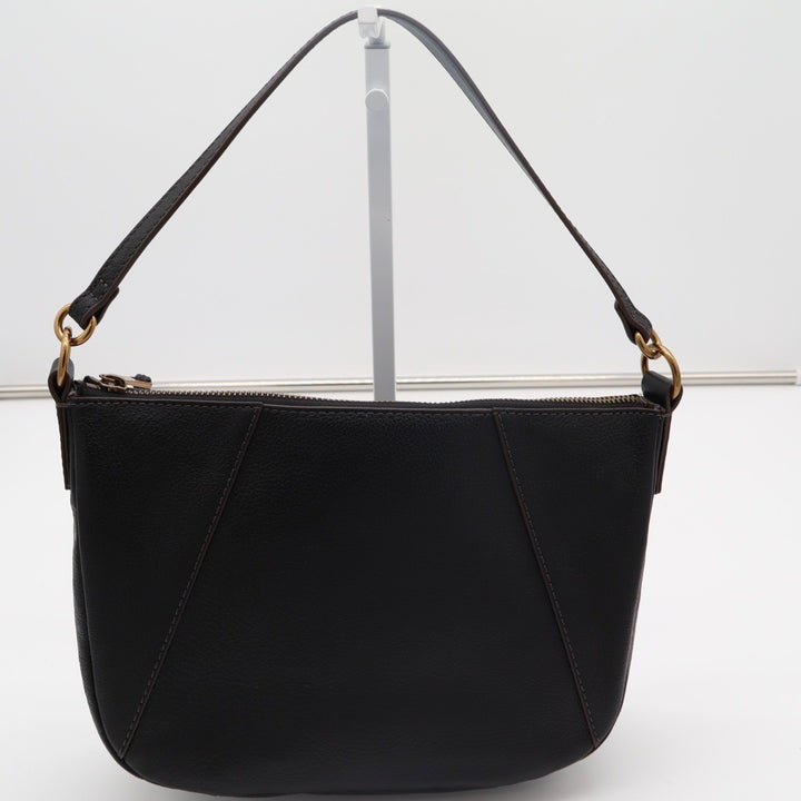 Fossil Skylar Womens Handbag Black Pebbled Leather Inner Pockets Shoulder Bag
