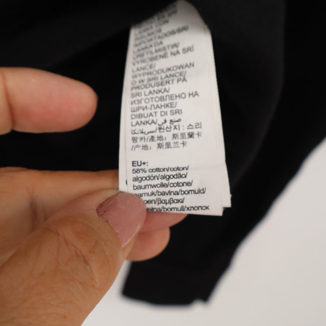 Calvin Klein Womens XS Black Logo Raglan Crewneck Sweatshirt Loungewear Pullover