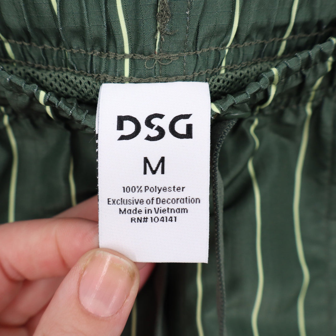 DSG Mens 6" Rec Short Pinstripe Muted Olive Green Ripstop Water Repellent Size M