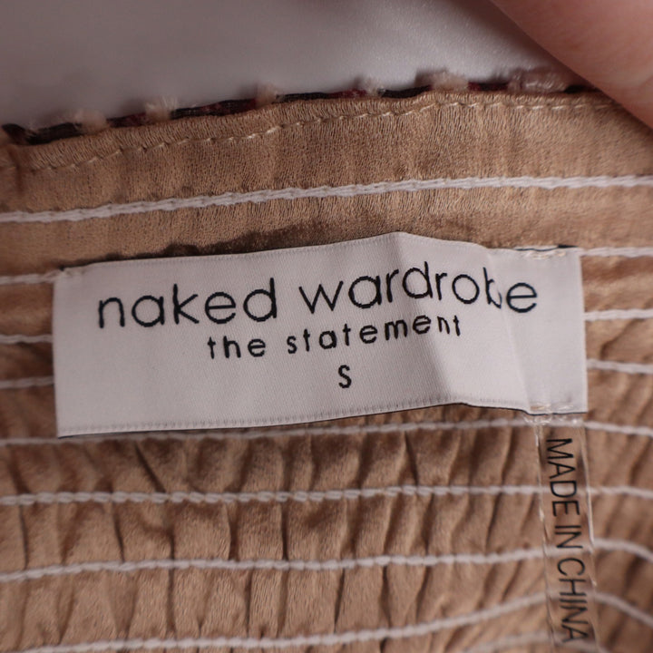 Naked Wardrobe The Statement Leopard Print Crop Top Long Sleeve Small