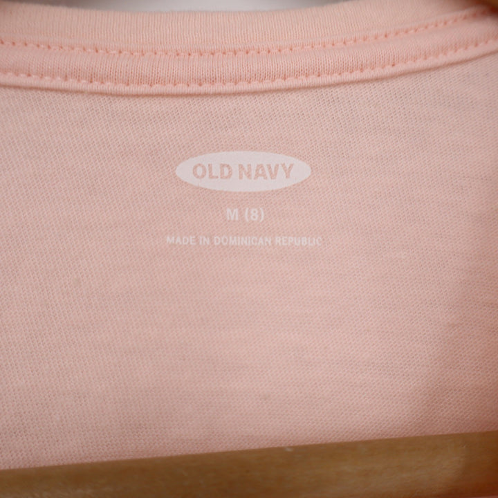 Old Navy T-shirt Girls M (8) Dream Big Unicorn Pegasus Peach Graphic Excellent