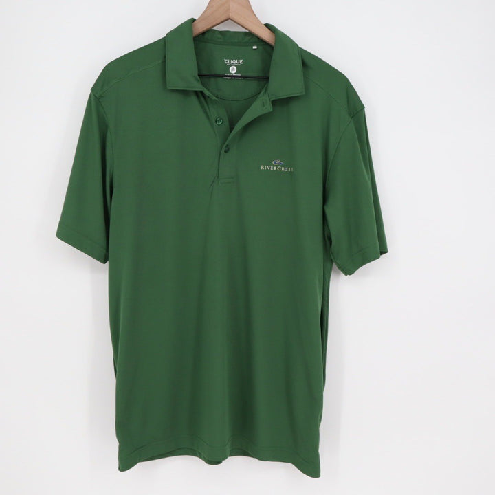 Clique Rivercrest Golf Polo Shirt Men's Large Green Short Sleeve Embroidered