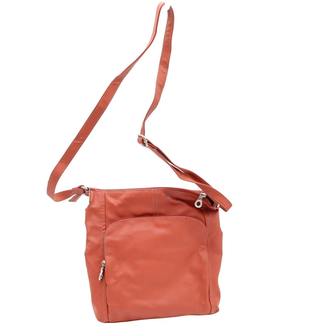 Relic Crossbody Bag Womens Medium Orange Faux Leather Multi-Pocket Fair