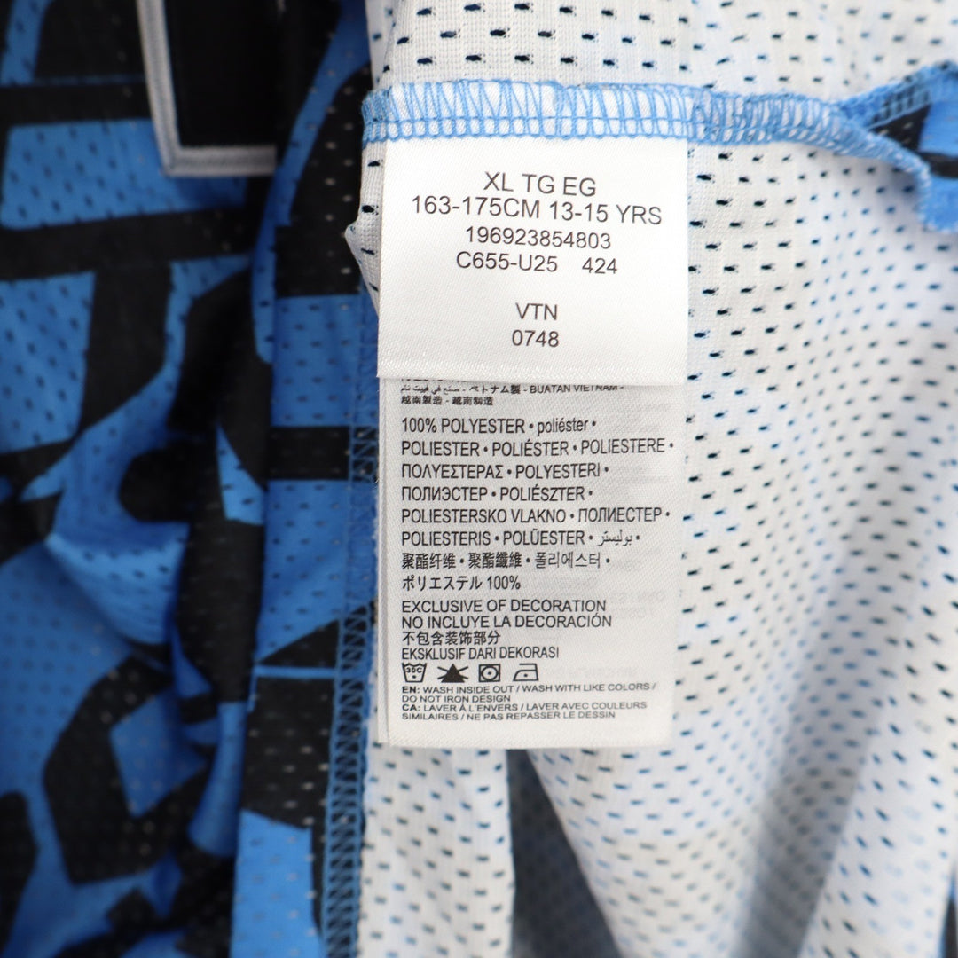 Jordan Boys Legend Blue All Over Print Mesh Basketball Jersey XL 13-15