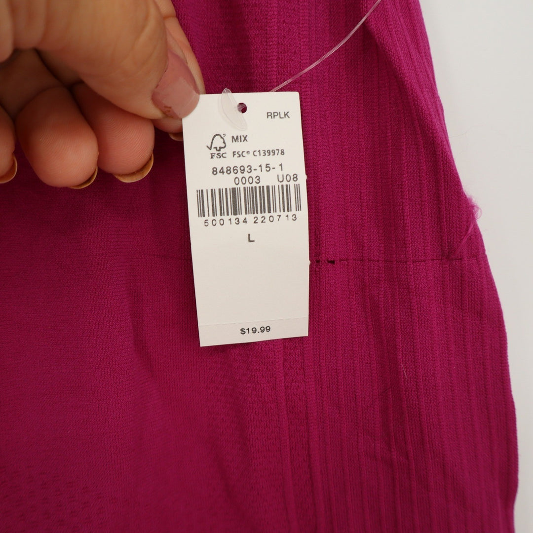 Old Navy Womens Go-Dry Fluid Seamless Racerback Tank Top Magenta Pink Large