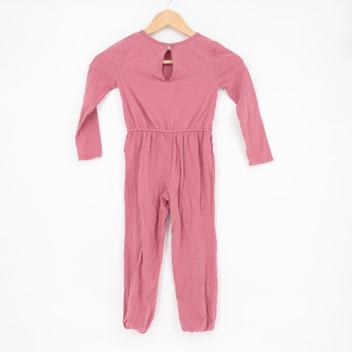Gap One Piece Romper Toddler 5T Pink Cotton Crew Neck Tapered Leg Keyhole Back